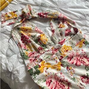 Floral backless mini dress